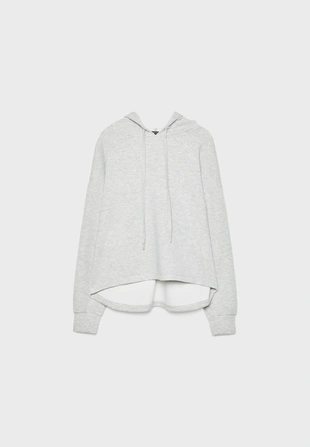 Grey melange|8729/371 - Stradivarius Толстовка объемного кроя из мягкой ткани