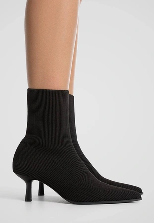 Купить Stradivarius Ботильоны с верхом из трикотажа на высоком каблуке