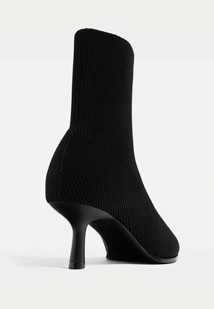 BLACK |9400/570 - Stradivarius Ботильоны с верхом из трикотажа на высоком каблуке