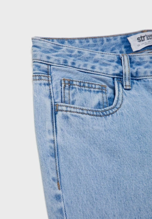 MEDIUM LIGHT BLUE DENIM|7268/885 - Stradivarius Джинсы прямого кроя с низкой посадкой
