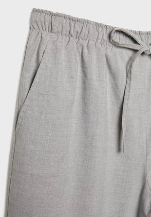 Grey|1235/550 - Stradivarius Длинные строгие брюки из струящейся ткани
