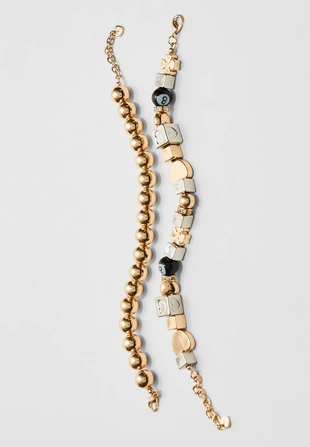 Набор из двух браслетов с бисером- Заказать в России