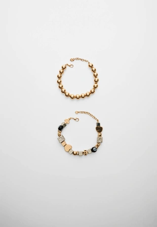 Набор из двух браслетов с бисером- Заказать в России