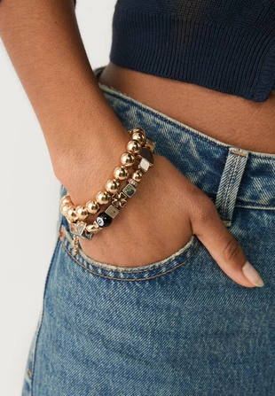 Набор из двух браслетов с бисером- Заказать в России