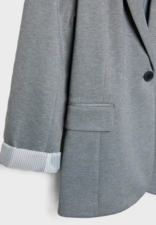 Grey melange|1900/173 - Stradivarius Блейзер облегающего кроя