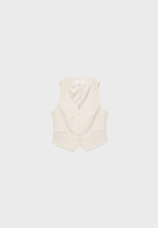 Vanilla|1980/168 - Stradivarius Короткий жилет в полоску с пуговицами