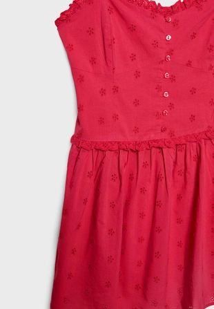 SHORT STRAPPY DRESS WITH EMBROIDERY- Заказать в России