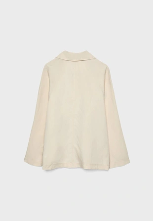 Куртка из струящегося смесового льна с карманами- Заказать в России