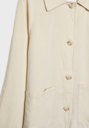 Куртка из струящегося смесового льна с карманами- Заказать в России