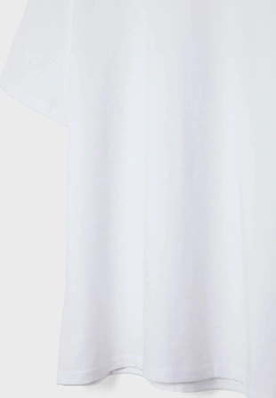 White|6511/636 - Stradivarius Базовая футболка геометрического кроя из плотной ткани