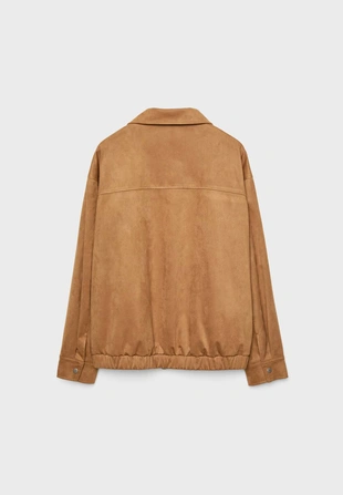 Купить Stradivarius Бомбер из искусственной замши