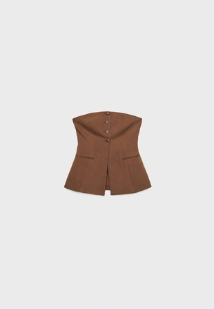 Купить Stradivarius Топ-бюстье из рельефной ткани с пуговицами