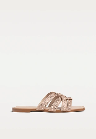 BEIGE|9251/570 - Stradivarius Сандалии с отделкой стразами