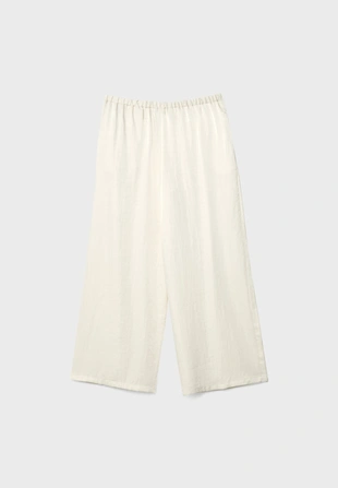 Брюки из рельефной ткани на шнурке- Заказать в России