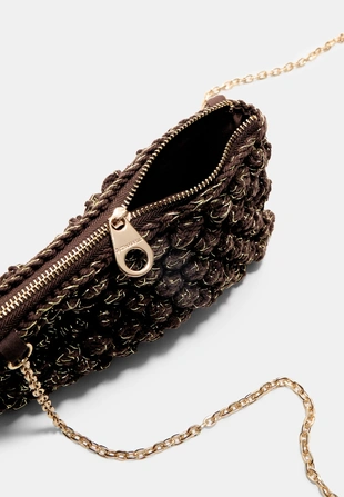 Brown|3639/901 - Stradivarius Сумка из кружева кроше
