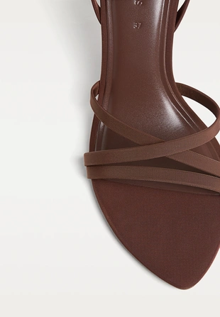 Босоножки на высоком каблуке с бантом- Заказать в России