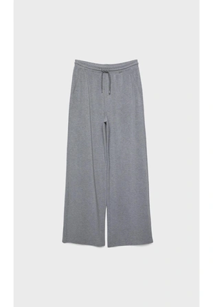 Dark grey|8737/276 - Stradivarius Брюки-палаццо из мягкой ткани