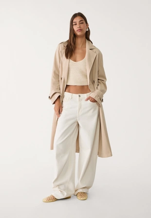 Купить Stradivarius Длинный тренч из струящейся ткани