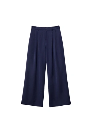 Navy blue|8266/300 - Stradivarius Брюки с широкими штанинами и защипами