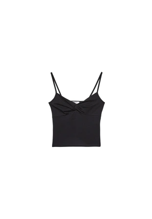 Black|7072/500 - Stradivarius Топ на бретелях с узлом спереди