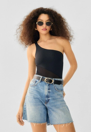 MEDIUM DENIM WASH|1364/498 - Stradivarius Длинные джинсовые шорты D93
