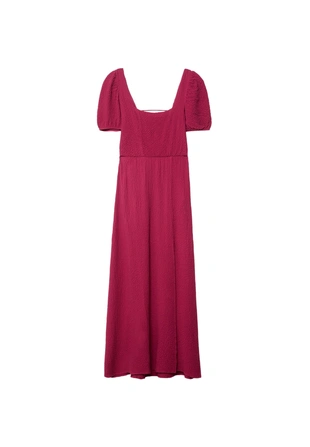 Nude pink|7237/143 - Stradivarius Длинное струящееся платье со скрещенными деталями на спине