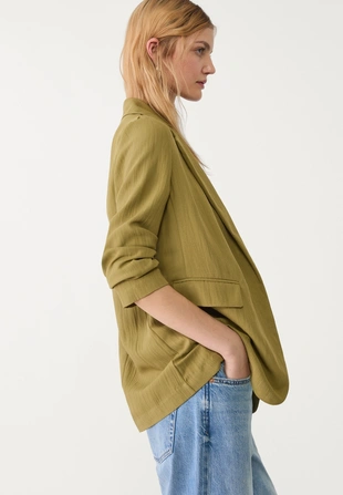 Купить Stradivarius Пиджак классического кроя из жатой ткани