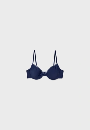 Navy blue|9024/831 - Stradivarius Топ бикини кроя балконет
