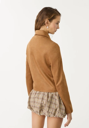 Купить Stradivarius Куртка из искусственной замши на молнии