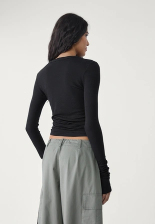 Купить Stradivarius Футболка в рубчик с длинными рукавами