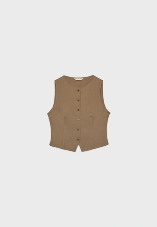 Купить Stradivarius Топ из рельефной ткани с пуговицами