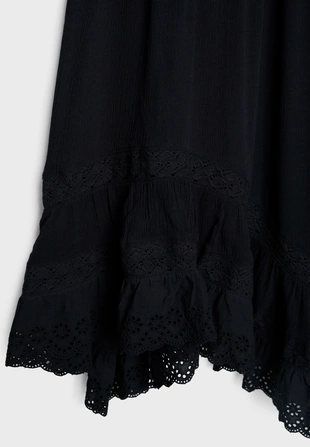 Black|7392/470 - Stradivarius Юбка миди асимметричного кроя с воланами