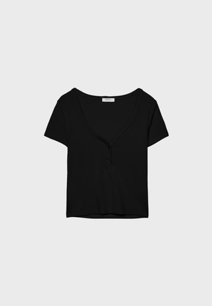 Купить Stradivarius Футболка с пуговицами