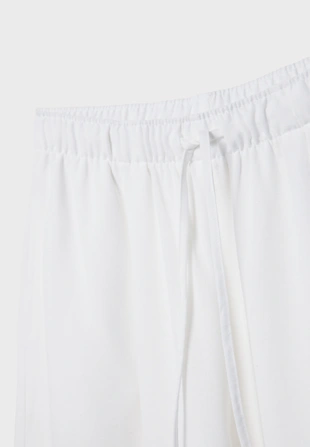 White|7256/450 - Stradivarius Льняные брюки с широкими штанинами