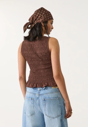 Brown|2687/685 - Stradivarius Футболка со сборками и воланами