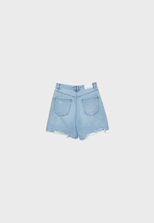 Light blue|1364/498 - Stradivarius Длинные джинсовые шорты D93