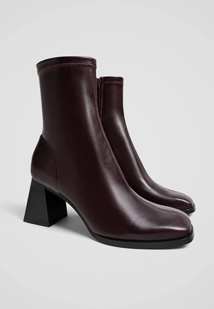 BURGUNDY |9403/570 - Stradivarius Ботильоны на широком каблуке