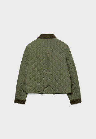 Сеганая куртка из вельвета с контрастной отделкой- Заказать в России