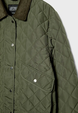 Сеганая куртка из вельвета с контрастной отделкой- Заказать в России