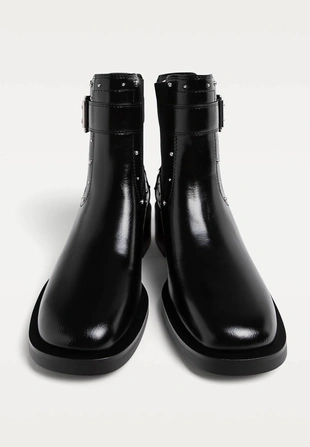 BLACK |9452/570 - Stradivarius Высокие ботинки с заклепками