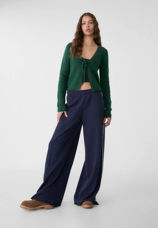 Трикотажный кардиган с завязками- Заказать в России