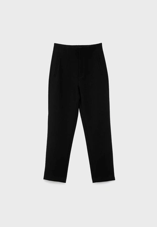 Black|4608/007 - Stradivarius Брюки в строгом стиле с защипами