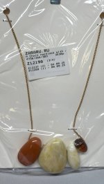 Zara Ожерелье с цепью и смолистыми камнями Golden | 4736/266/303
