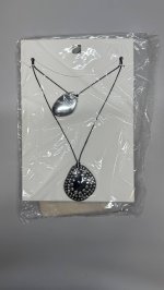 Zara НАБОР ИЗ 2 ОЖЕРЕЛИЙ ИЗ ШНУРКА С ЗАКЛЕПКАМИ Black | 4548/247/800