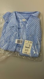 Zara Набор в виде рубашки из полосатого поплина и рубашки с ребристым воротником Blue | 8741/705/400