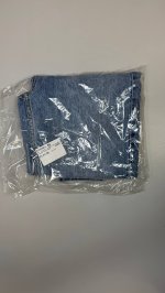 Zara Джинсы zara z.09 прямого кроя на высокой талии с перекрестным поясом на щиколотку Mid-blue | 6164/154/427