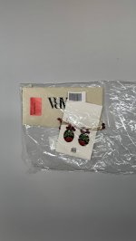 Zara Серьги-кнопки с цветочным узором и бисером Golden | 1011/218/303