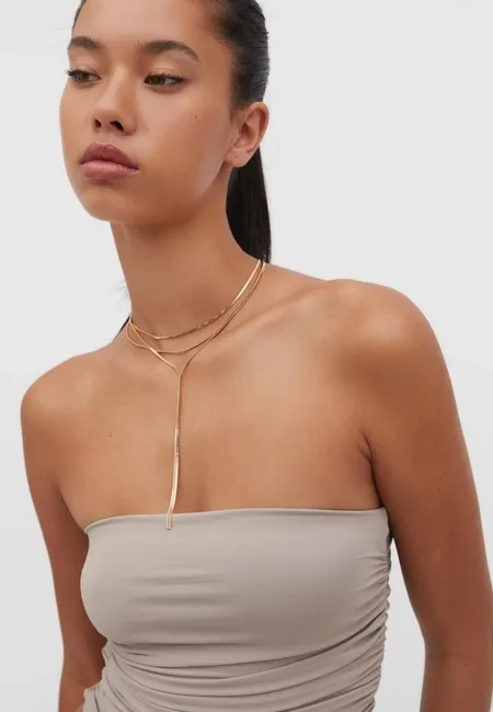 Длинное многослойное колье- Заказать в России