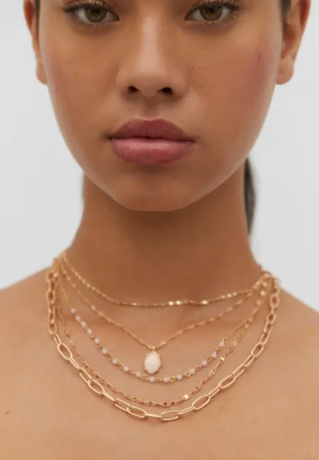 Набор из 5 подвесок с розовым камнем- Заказать в России