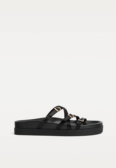 Stradivarius Сандалии на плоской подошве с пряжками купить с доставкой.